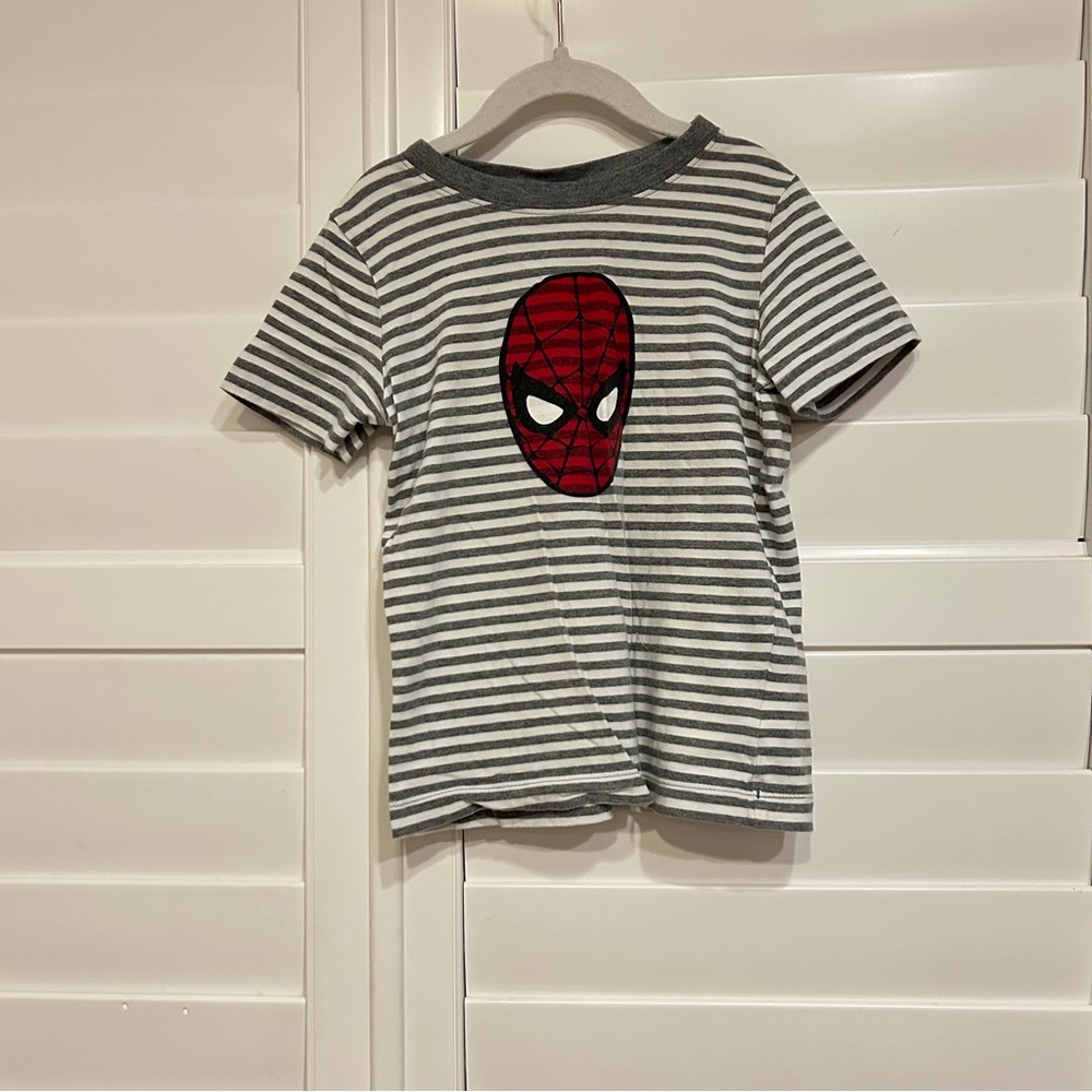 Hanna Andersson Marvel Spider-Man Striped Classic Tee White Red Size 5